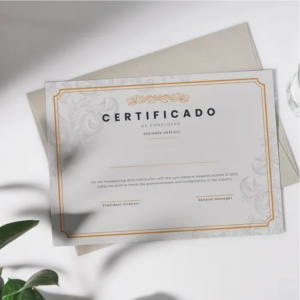 Certificado Couchê 250g 30x21cm Impressão Colorida Sem Verniz Corte Reto 