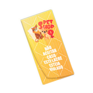 Lacre de Segurança Retangular Papel 80g 8,5x4cm Impressão Colorida Padrão Meio Corte 